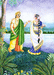 царь Шантану просит свою жену , богиню Гангу, не топить в речке их сына Бхишму